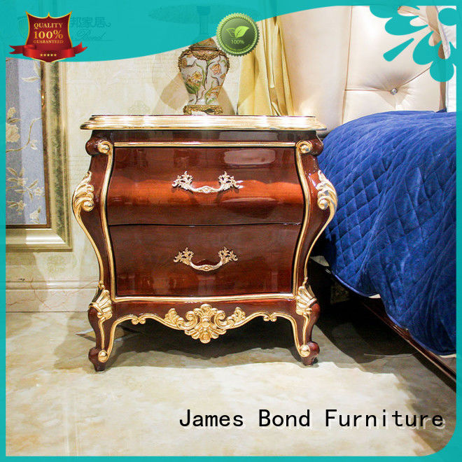 James Bond solid wood classic bedside table wholesale for home