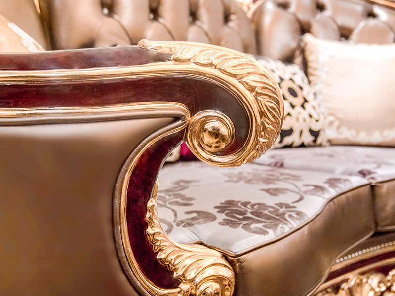 James Bond classical sofa traditional sofa solid wood light brown A2810