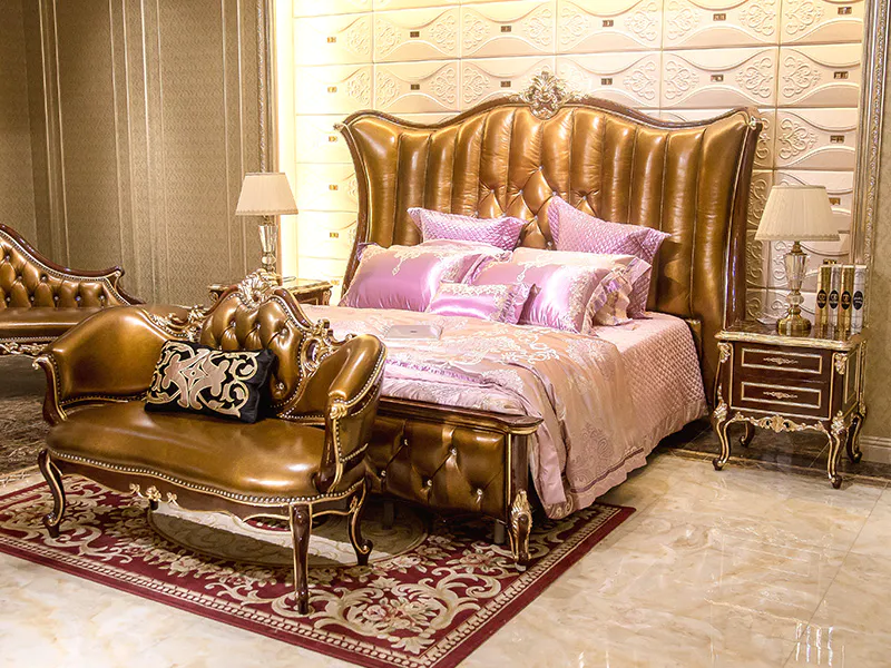 James Bond luxury king size bedroom sets factory price for villa