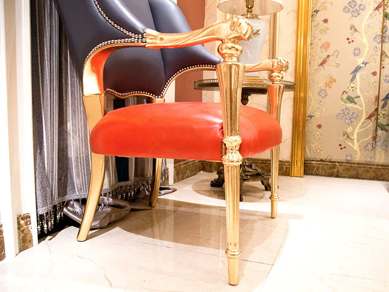 James Bond classic furniture 14k gold red and blue leisure chairs  JP634