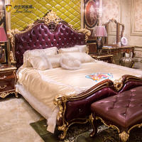 James Bond Classic bed Italian bedroom furniture14k gold and solid wood purple JP659