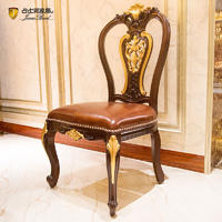 James Bond classic dining chair 14k gold and solid wood Light brown JP606