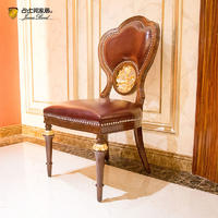 James Bond classic dining chair 14k gold and solid wood Wine red JP656