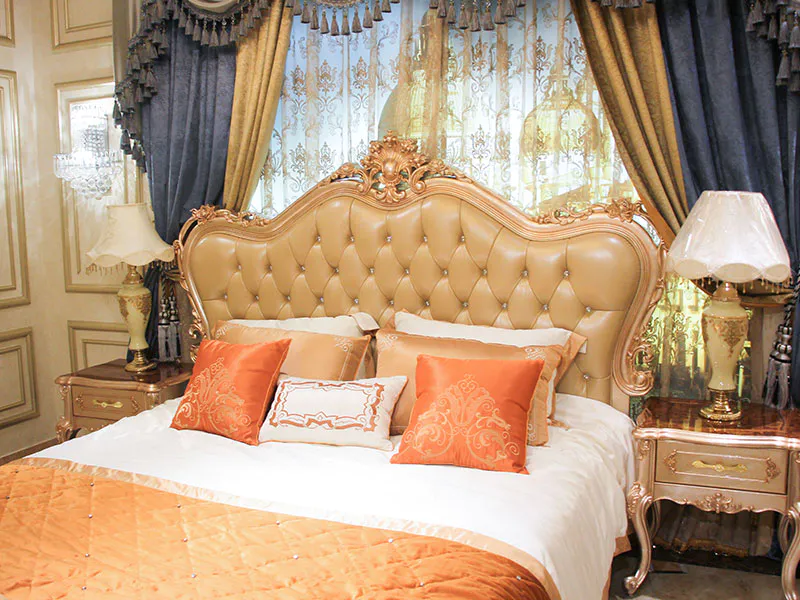 James Bond gorgeous traditional bed designs from China for villa