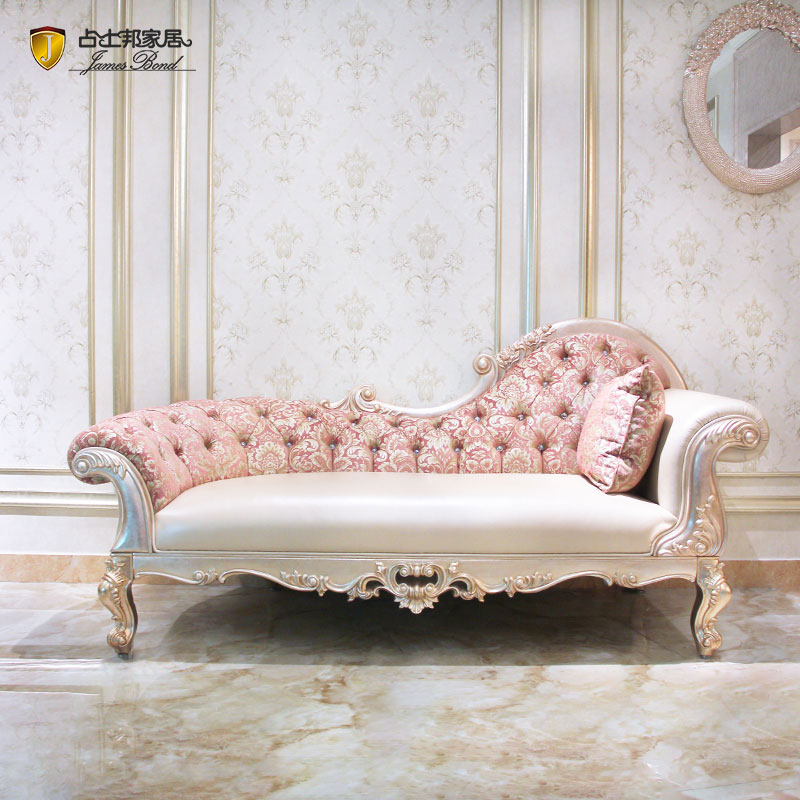 Classic chaise longue design rose gold and solid wood E193 James Bond