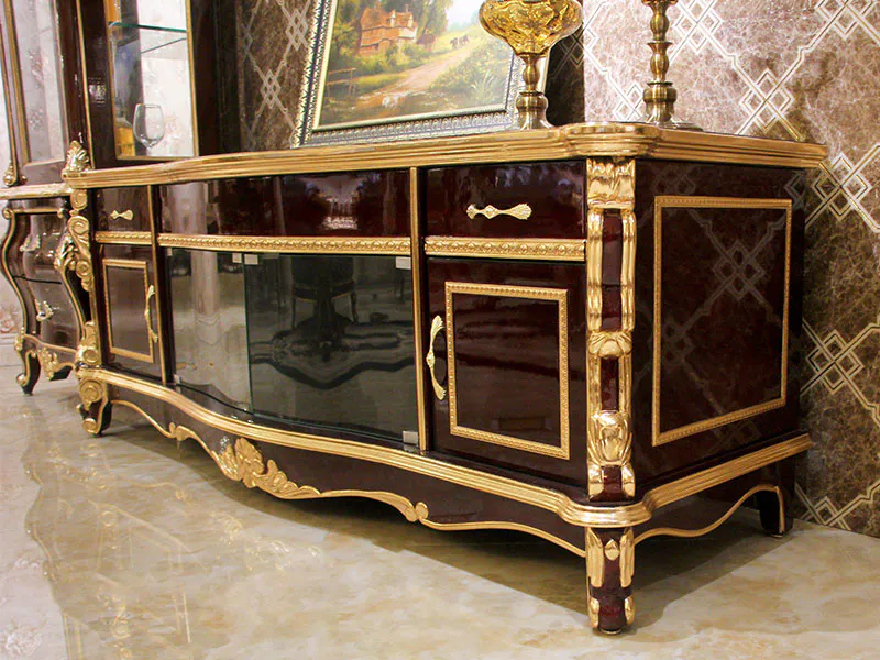 customization small black tv cabinet gold type for dining room