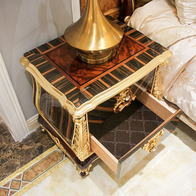 Classic bedside table with beautiful sculpture
