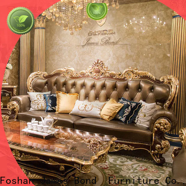 Wholesale leather sofa couch gold company for guest room