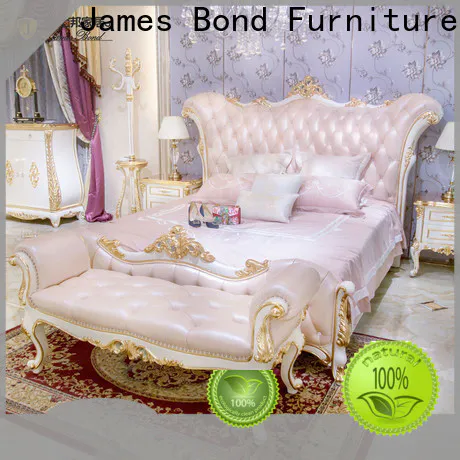 High-quality luxury bedroom suites furniture gold manufacturers for apartment