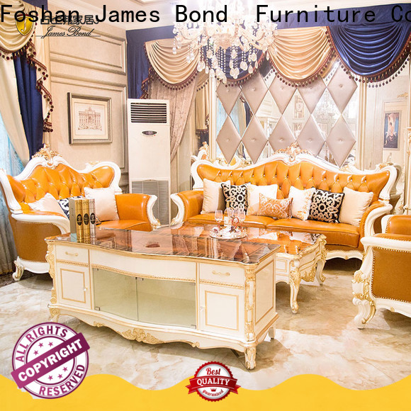 James Bond white traditional leather sofa sets supply for home