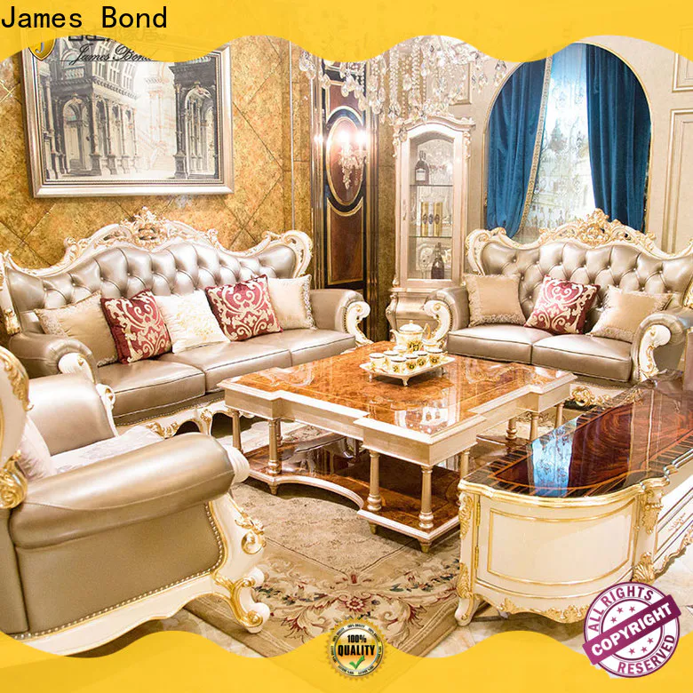 James Bond Latest classic leather sofa set suppliers for hotel