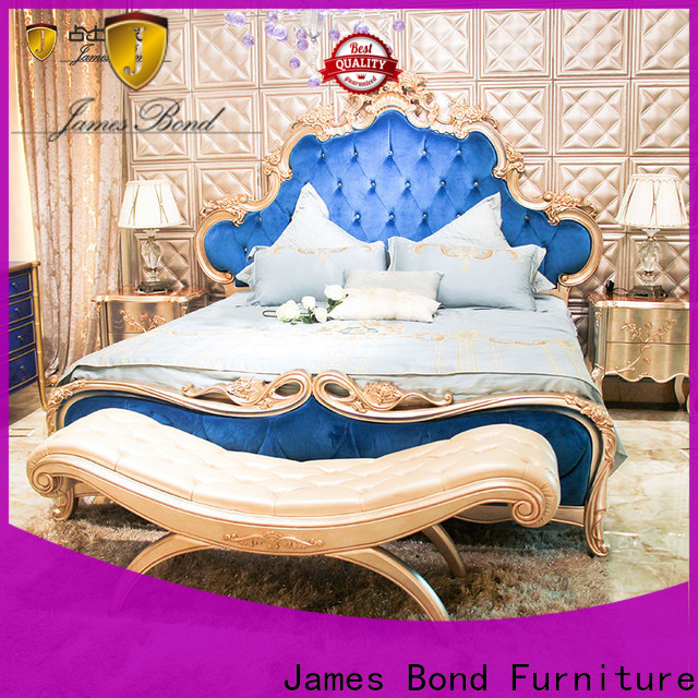 James Bond velvet european bed frame for business for apartment