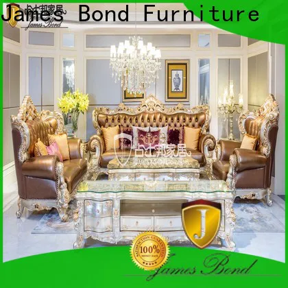 James Bond New classic brown leather sofa manufacturers for restaurant