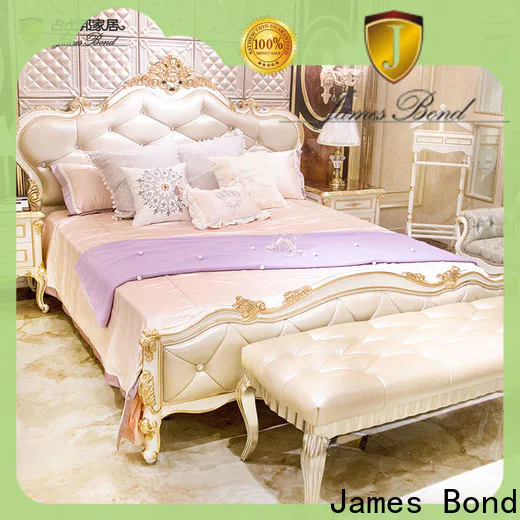 James Bond white european king bed dimensions factory for villa