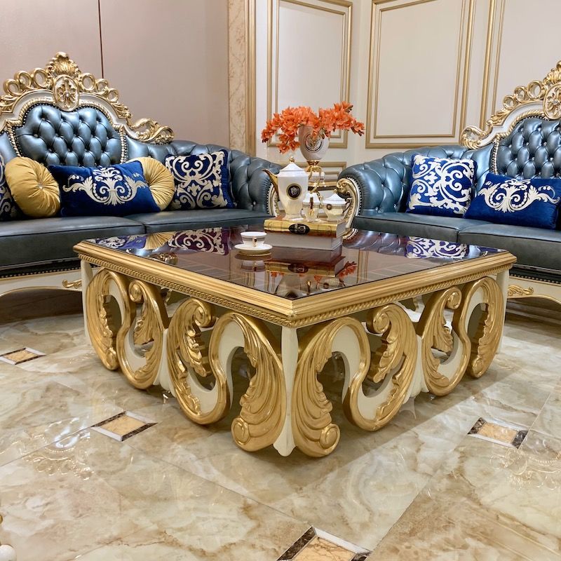 Italian Classic Furniture Luxury Hand-Carved Coffee Table F052