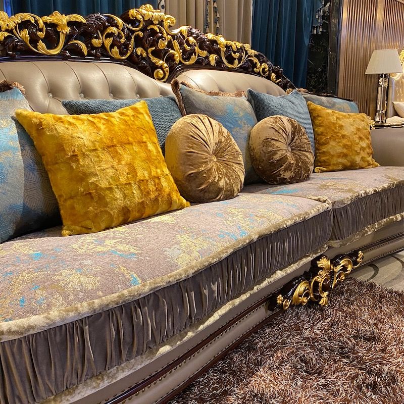Italian furniture hand-carved hand-pasted gold leaf luxury classic sofa DS205