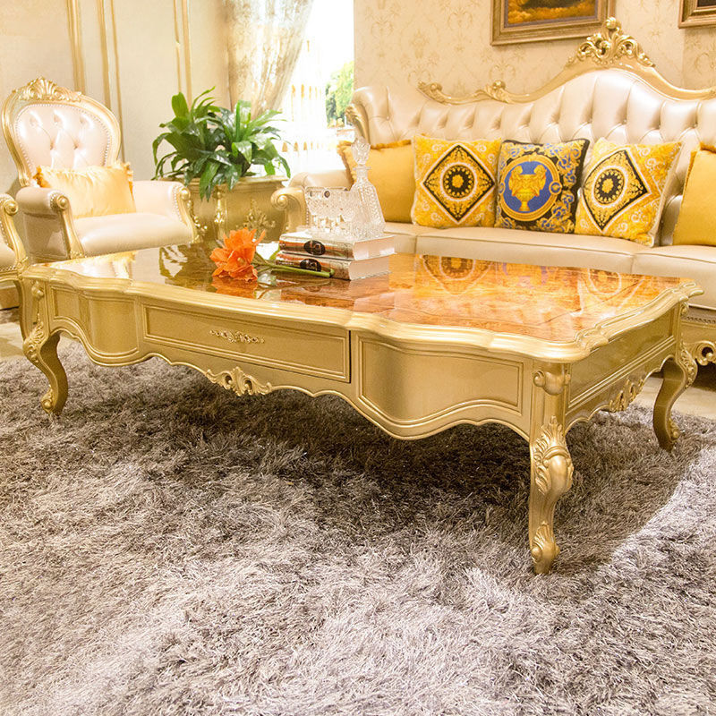 James Bond Classic coffee table/ end table 14k gold and solid wood with piano resin paint Wood grain color /Brown JF513