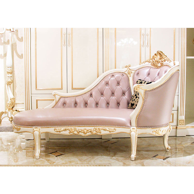 Classic chaise longue design rose gold and solid wood JP617 James Bond