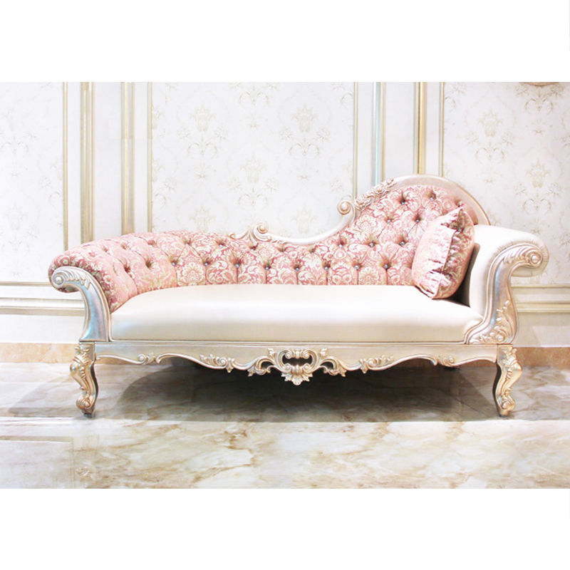 Classic chaise longue design rose gold and solid wood E193 James Bond