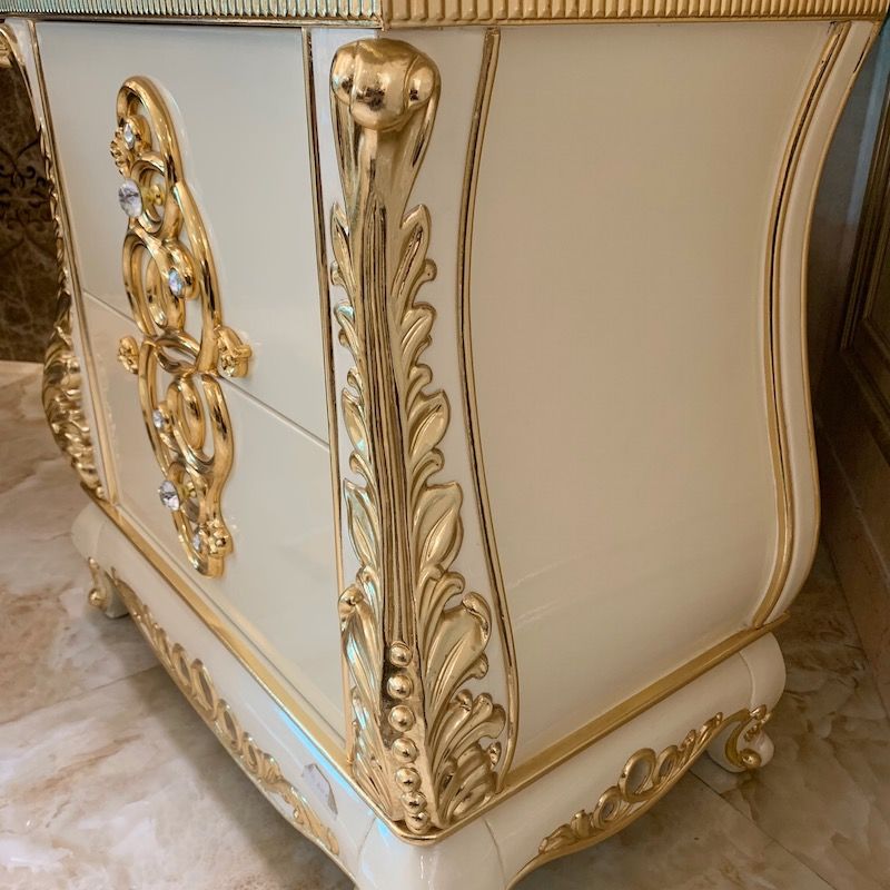 New Classic Furniture Hand Stick Gold Foil Wine Cabinet JF233