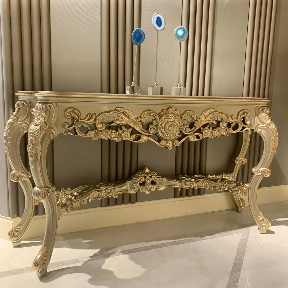 Luxury Italian furniture solid wood classic console table