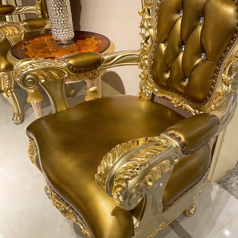 Luxury Italian furniture Hand carved classic leisure chair
