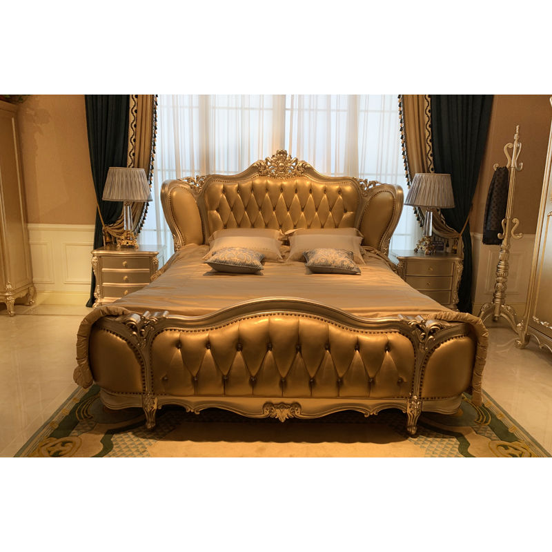 New classic furniture classic Bed made of Italian leather H-3326