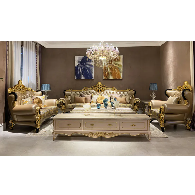 Classic living room set Luxury hand carved sofa set DS105