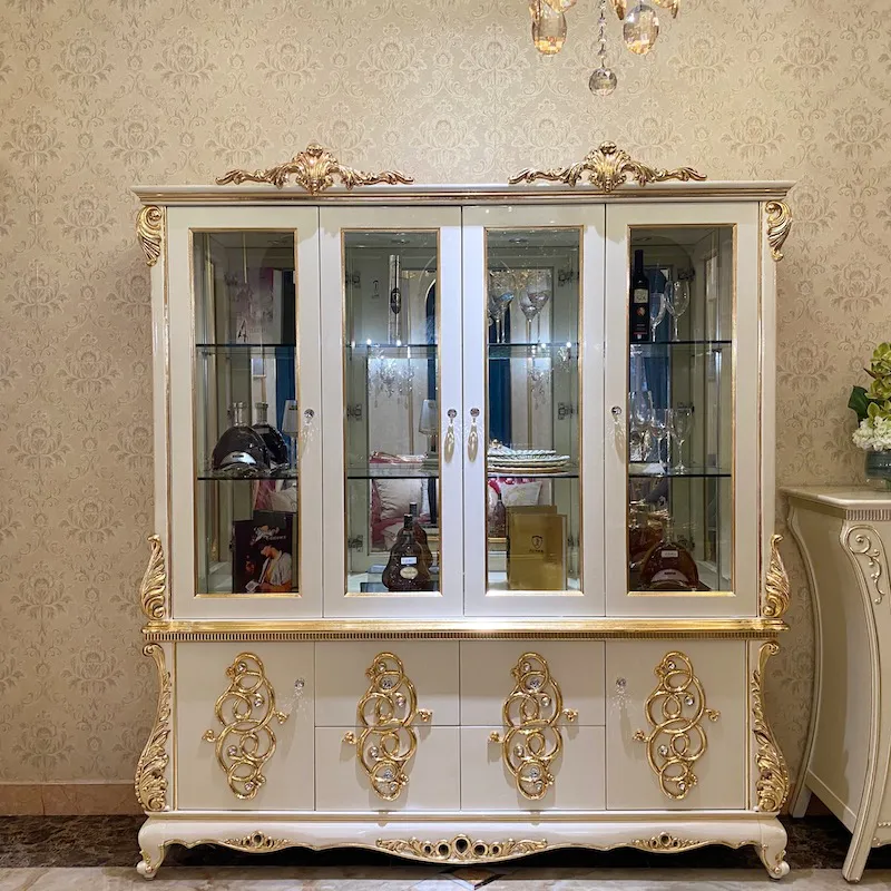 Luxury Italian Antique White Wine Cabinet - James Bond Furniture