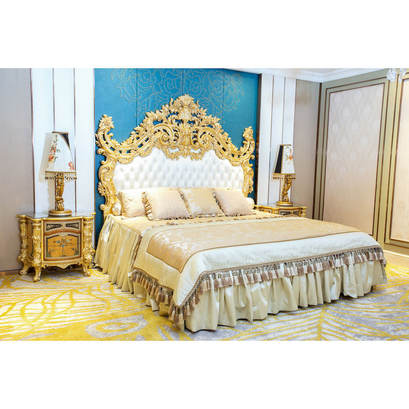 Luxury Italian Furniture Hand-Carved Bed - James Bond Furniture