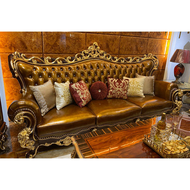 James Bond Classic Style Sofa 14k Gold And Solid Wood JP635