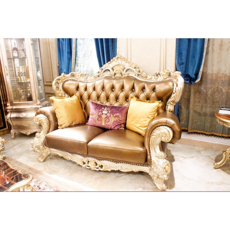 Classic Sofa Furniture 14k Gold And Solid Wood A2819