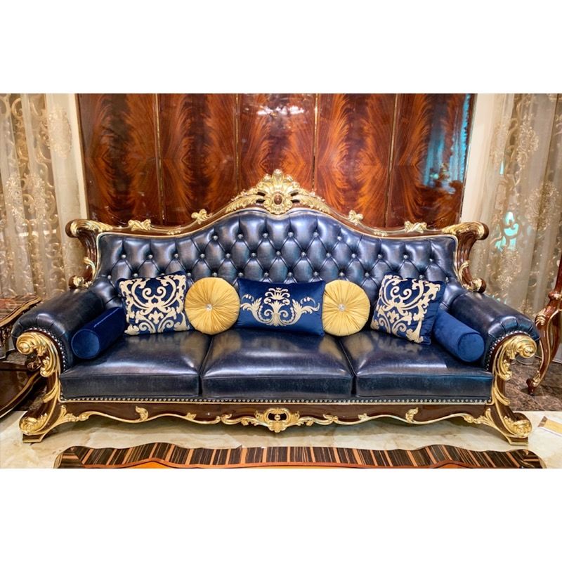 James Bond Classic Sofa Design 14k Gold And Solid Sea Blue A2825
