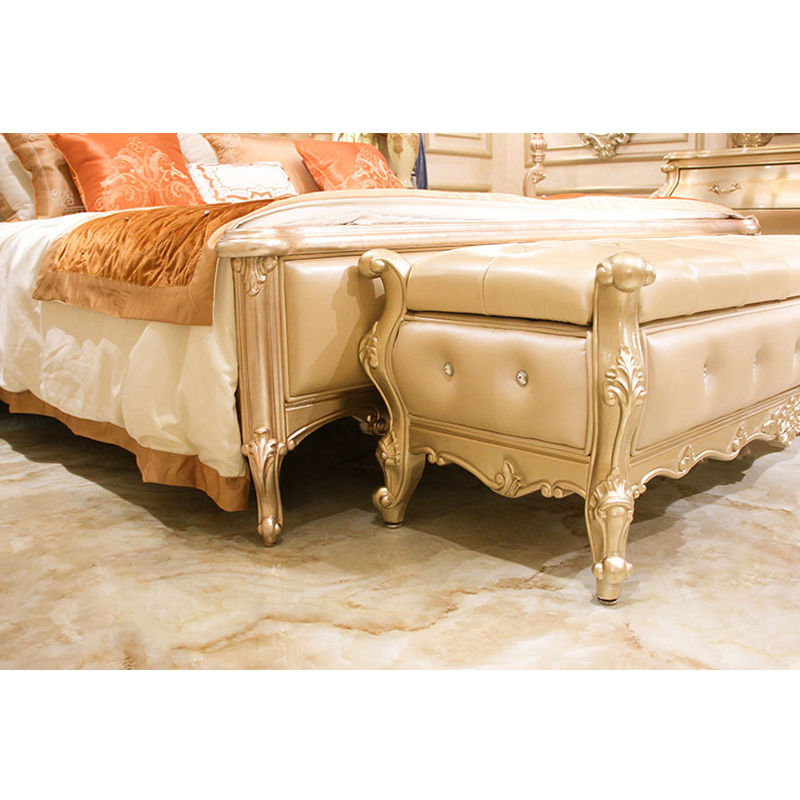 Italian Classic Bed Design 14k Gold And Solid Wood JP632 James Bond Furniture