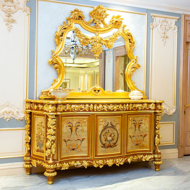 Luxury Italian Furniture Gold Leaf Furniture AS6324