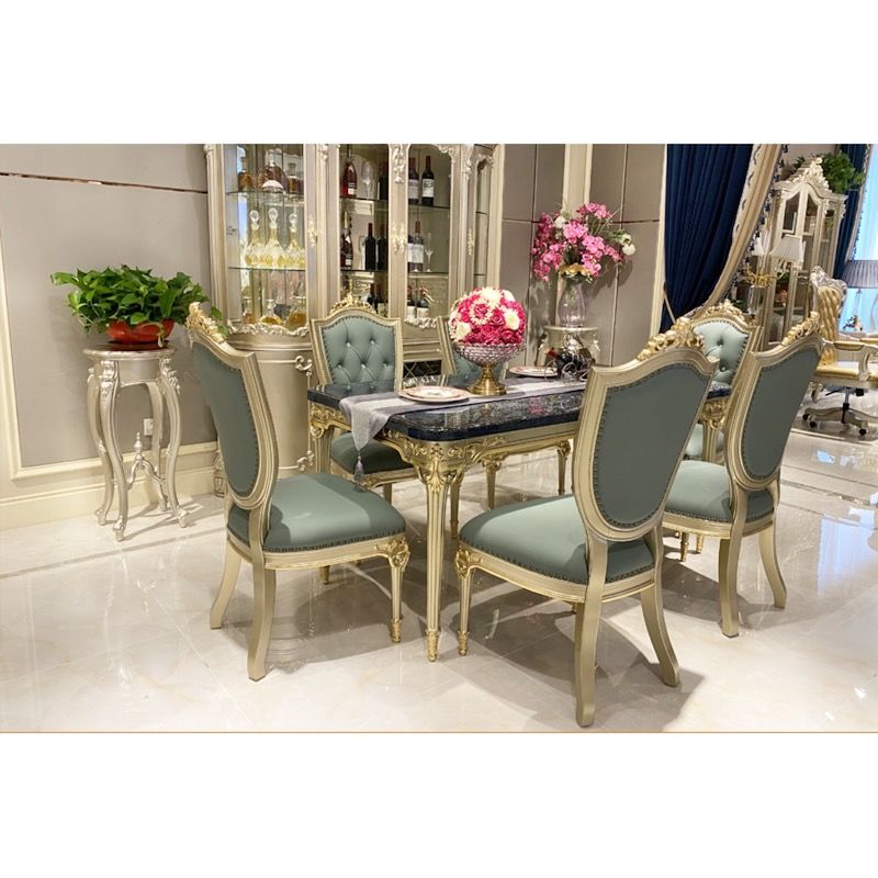 Italian Dining Room Luxury Classic Dining Table With Marble T-932a-1