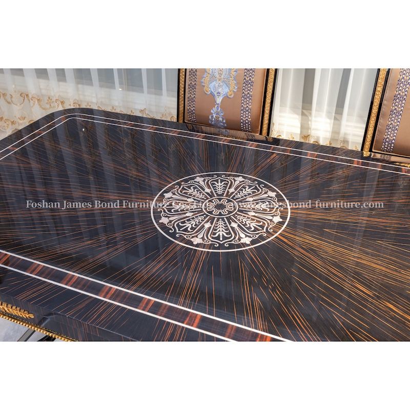 Rectangle Solid Wood Classic Italian Luxury Dining Table James Bond Furniture