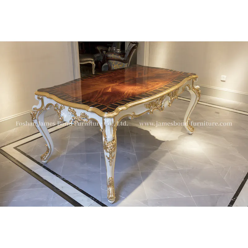 Classic Dining Room Furniture Hand-Carved Hand-Pasted Gold Foil