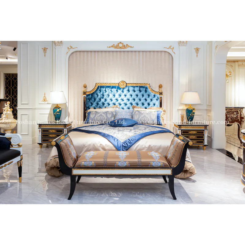 Luxury Italian Furniture Hand-Carved Bed - James Bond Furniture