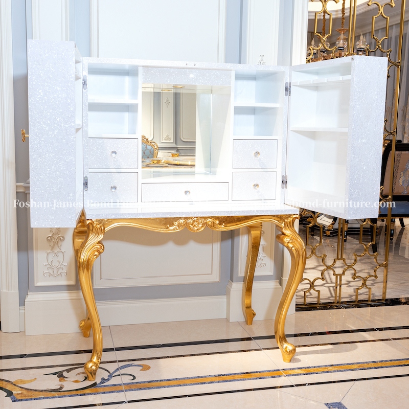 Classic Luxury Furniture Shell Inlaid Dressing Table Set