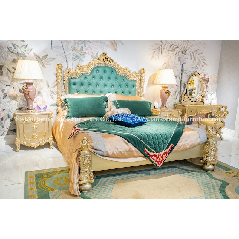Luxury Italian Furniture Hand-Carved Bed-James Bond Furniture