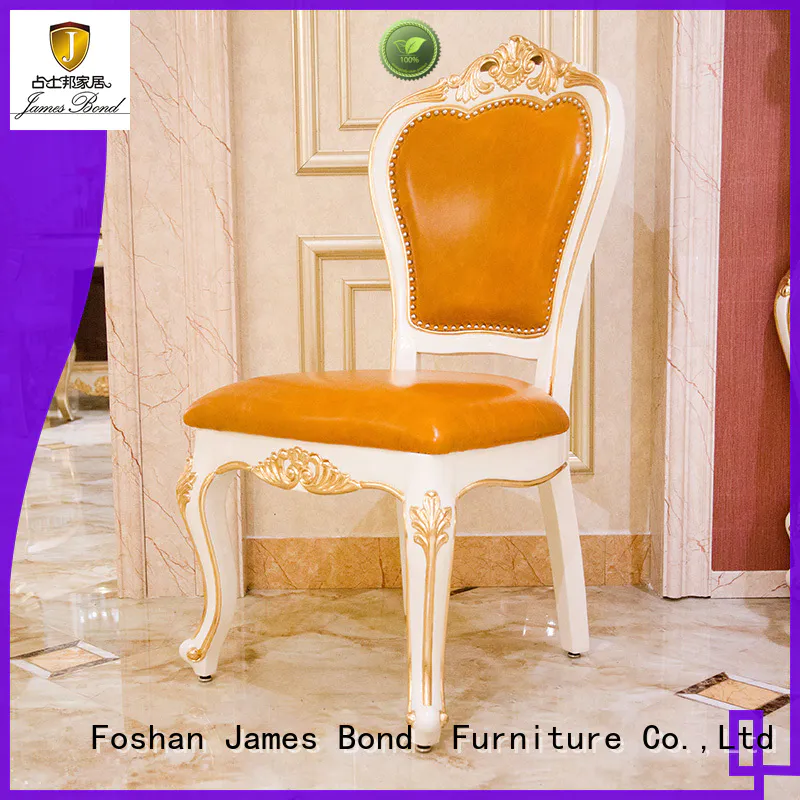 James Bond leather seat classic dining room table and chairs factory direct supply for restaurant