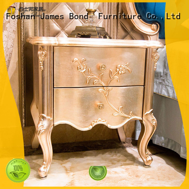 James Bond  Classical bedside table designs 14k gold and solid wood  JP615（golden）