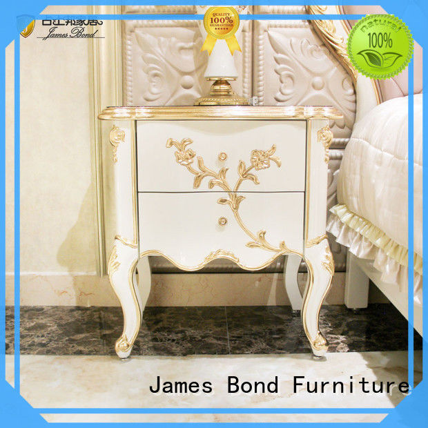 James Bond solid wood classic bedside table wholesale for apartment