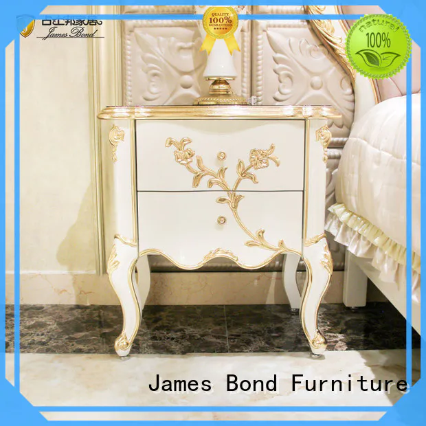 James Bond solid wood classic bedside table wholesale for apartment