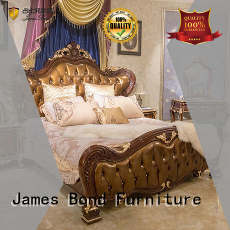 solid wood luxury bedroom sets from China for villa