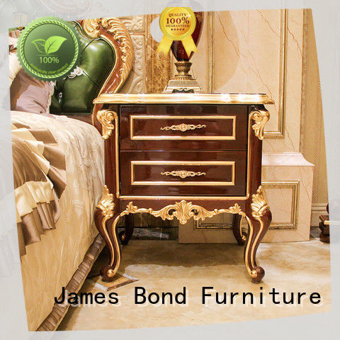 James Bond solid wood Classical BedsideTable manufacturer for villa