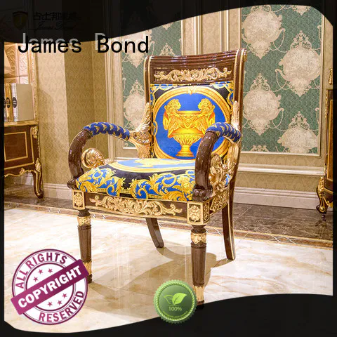 James Bond classical leisure chair 14k gold and solid wood brown leisure chair A977