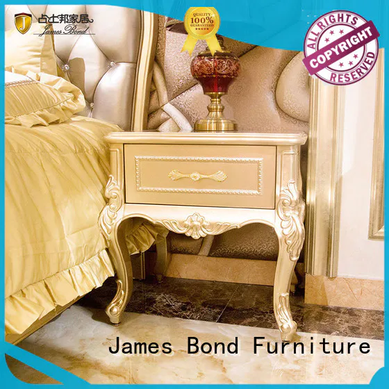 James Bond solid wood traditional bedside table factory direct supply for villa