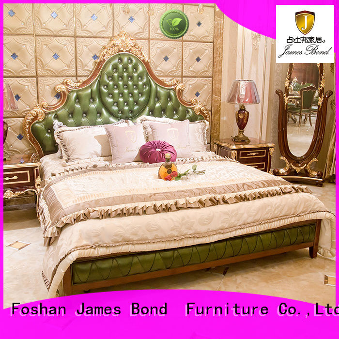 green traditional bedroom sets solid wood for villa James Bond